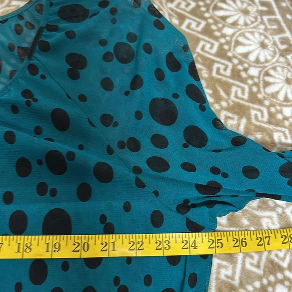 Apt.9 Semi Sheer Blue and Black polka dot - Picture 6 of 8